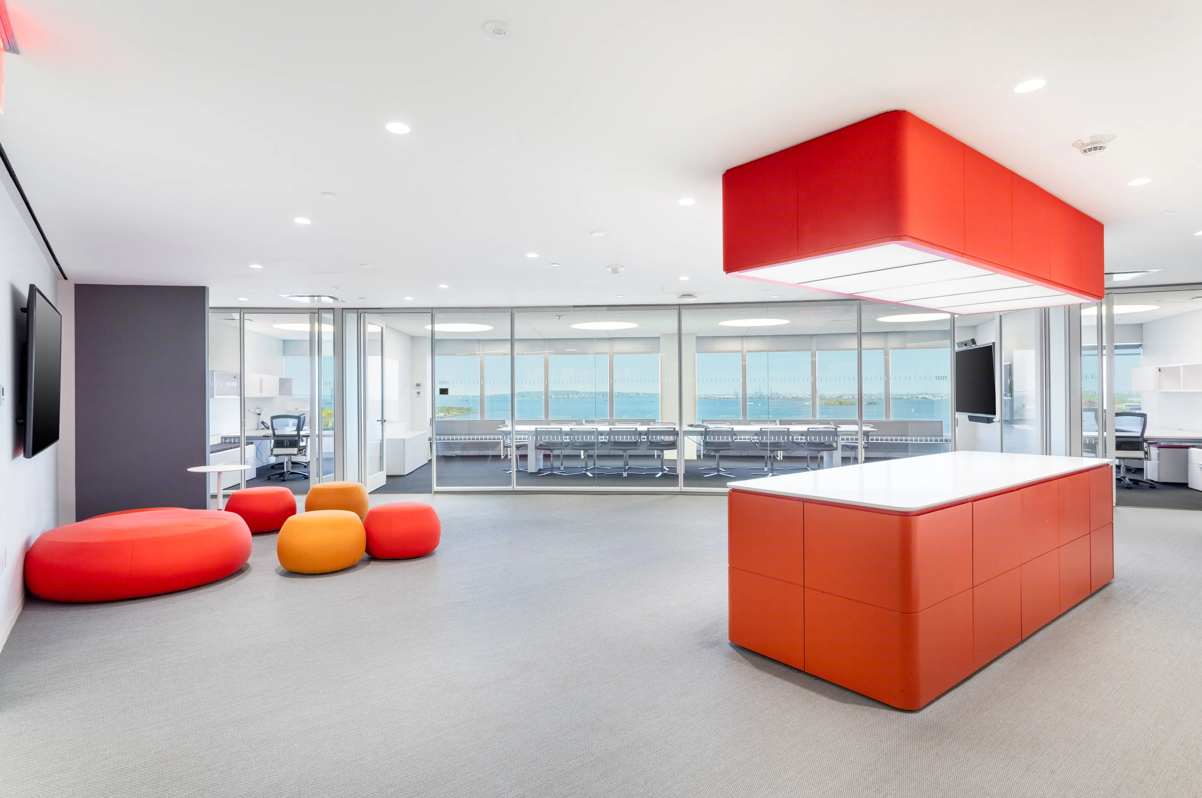 Interior shot of 17 State Street depicting the building's beautiful and functional architecture and design.