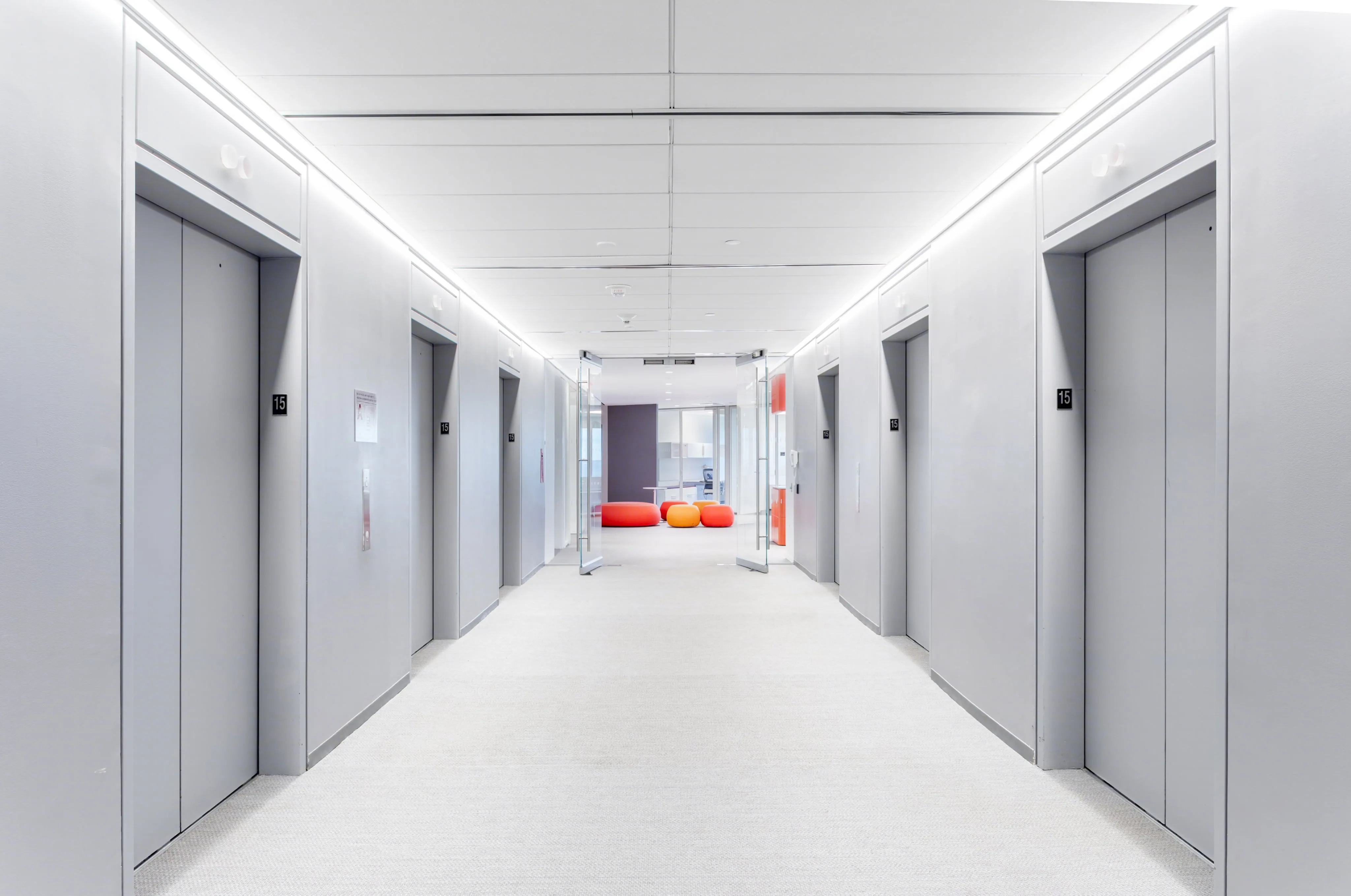 Interior shot of 17 State Street depicting the building's beautiful and functional architecture and design.